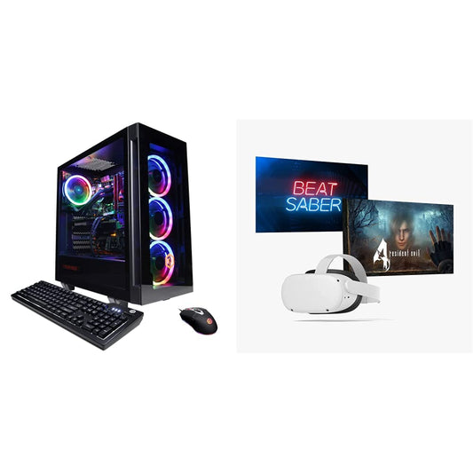 CyberpowerPC Gamer Xtreme VR Gaming PC, Intel Core i7-12700KF 3.6GHz, GeForce RTX 3060 12GB, 16G & Meta Quest 2 — Advanced All-in-One Virtual Reality Headset — 128 GB Get Meta Quest 2 with Golf